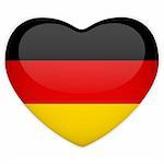 Vector - Germany Flag Heart Glossy Button