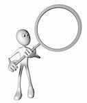white guy with magnifying glass - 3d illustration