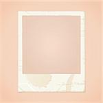 Vintage photo frame with rough border isolated on light background