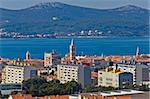 Zadar cityscape and Island of Ugljan, Croatia, Dalamtia