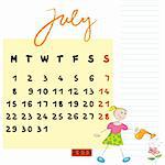 july 2013, calendar design with the caring student profile for international schools