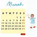 march 2013, calendar design with the reflective student profile for international schools