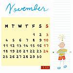 november 2013, calendar design with the thinker student profile for international schools