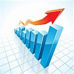 3d business growth bar graph illustration