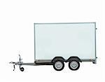 Trailer from the side on a white background