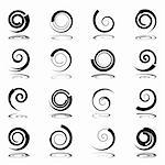 Spiral design elements. Vector art.