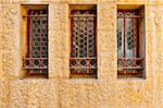 Decorated Closed Windows Of Old Building In Jerusalem, Israel