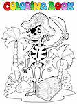 Coloring book with pirate theme 1 - vector illustration.
