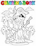Coloring book with pirate topic 9 - vector illustration.