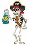 Pirate skeleton with lantern - vector illustration.