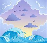 Waves theme image 2 - vector illustration.