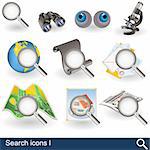 Vector collection of search icons