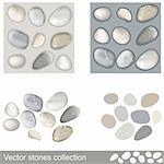Different stones collection with stones background patterns.