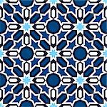 Vector of blue and white mosaic in traditional Islamic design