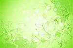 Green Abstract Floral Backgroundwith Sparkle