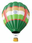 Multi-colored balloon for flight in air isolated 3d