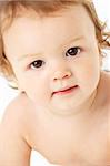 Close Up Studio Portrait Of Baby Boy