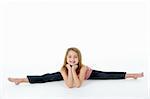 Young Girl In Gymnastic Pose Doing Splits