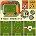 Football Infographic Elements for Presentation in Retro Style - Vector illustration