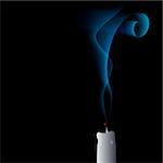 The candle on the draught - blown out candle - vector. This file is vector, can be scaled to any size without loss of quality.