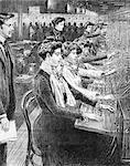 1902 ILLUSTRATION WOMEN SWITCHBOARD OPERATORS