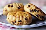 Close up of plate of scones