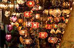 Traditional lamps at the grand bazaar, Istanbul, Turkey