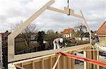 Builder at work on new structure