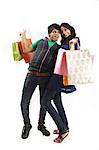 Young couple with shopping bags