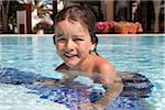 Portrait of Boy in Swimming Pool