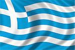 Flag of Greece waving in the wind