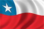 Flag of Chile waving in the wind