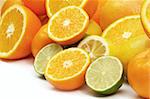 colorful citrus on white