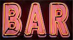 Red neon bar sign, manhattan, new york, new york state, america, usa