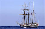 Three sail schooner, cala bona, mallorca, majorca, spain