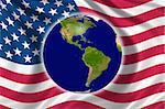 Protect Environment - the us flag and planet earth