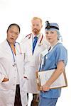 Serious medical professional team