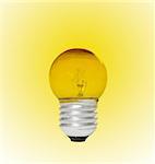 Yellow Bulb on white background.