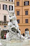 Fountain in one corner of Piazza Navona in Rome representing Neptune fighting with an octopus (--1574)