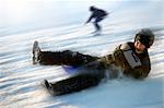 Boy on sled