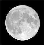 Detailed closeup of a full moon showing craters