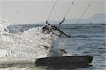 kite boarder carving his board