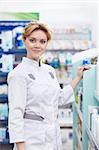 A young woman at the pharmacy