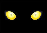 Stock vector of cat eyes on black background