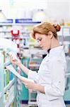 A young girl at the pharmacy