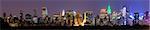 Panorama of midtown Manhattan at night in New York City