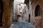 Narrow Alley with Old Buildings in the Italian City