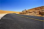 Asphalt Road in Sand Hills of Samaria, Israel