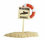 warning about the danger of the form shark on a white background