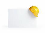 construction helmet blank form on a white background
